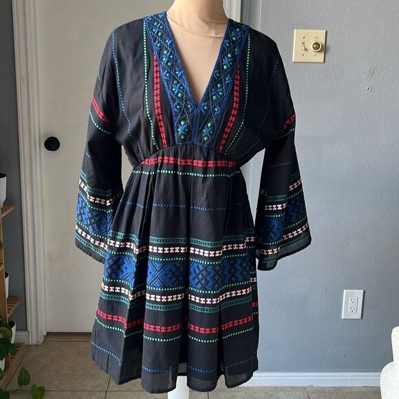 Joie Shada Embroidered Bell Sleeves Mini Dress - Picture 4 of 10
